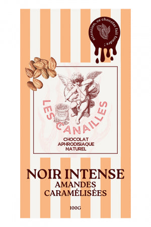 Chocolat noir amandes caramélisées Tablette 100g · Les canailles