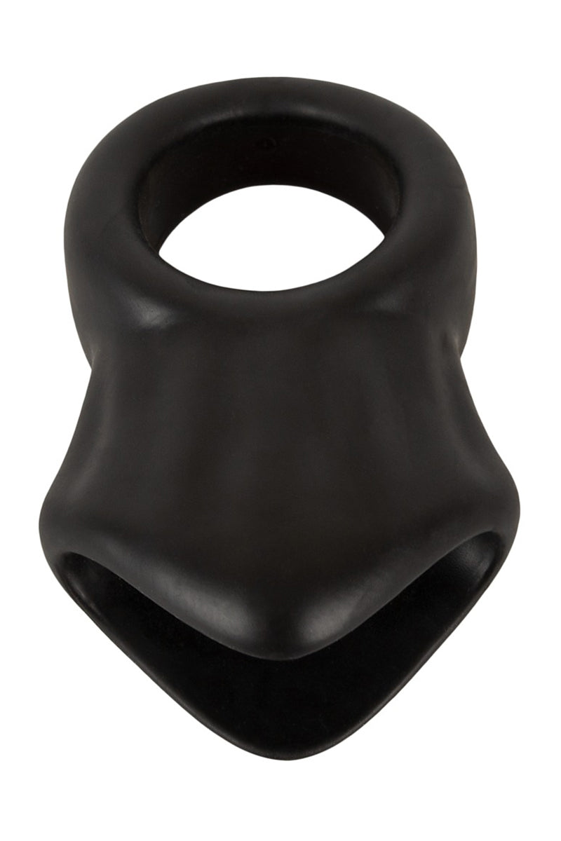 Cockring avec ball stretcher silicone liquide noir Erecto
