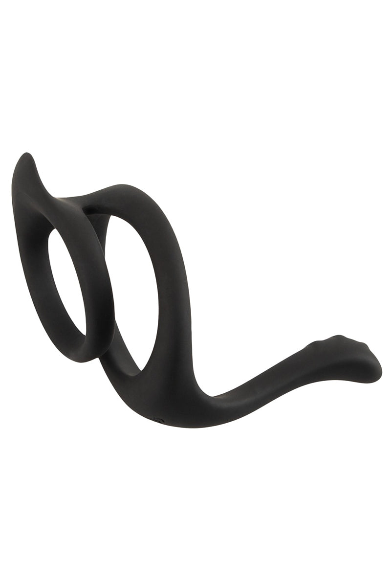Cockring avec stimulateur de périnée silicone liquide noir Erecto