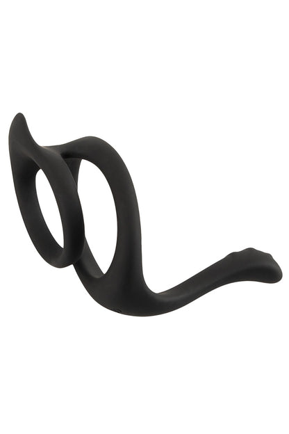 Cockring avec stimulateur de périnée silicone liquide noir Erecto