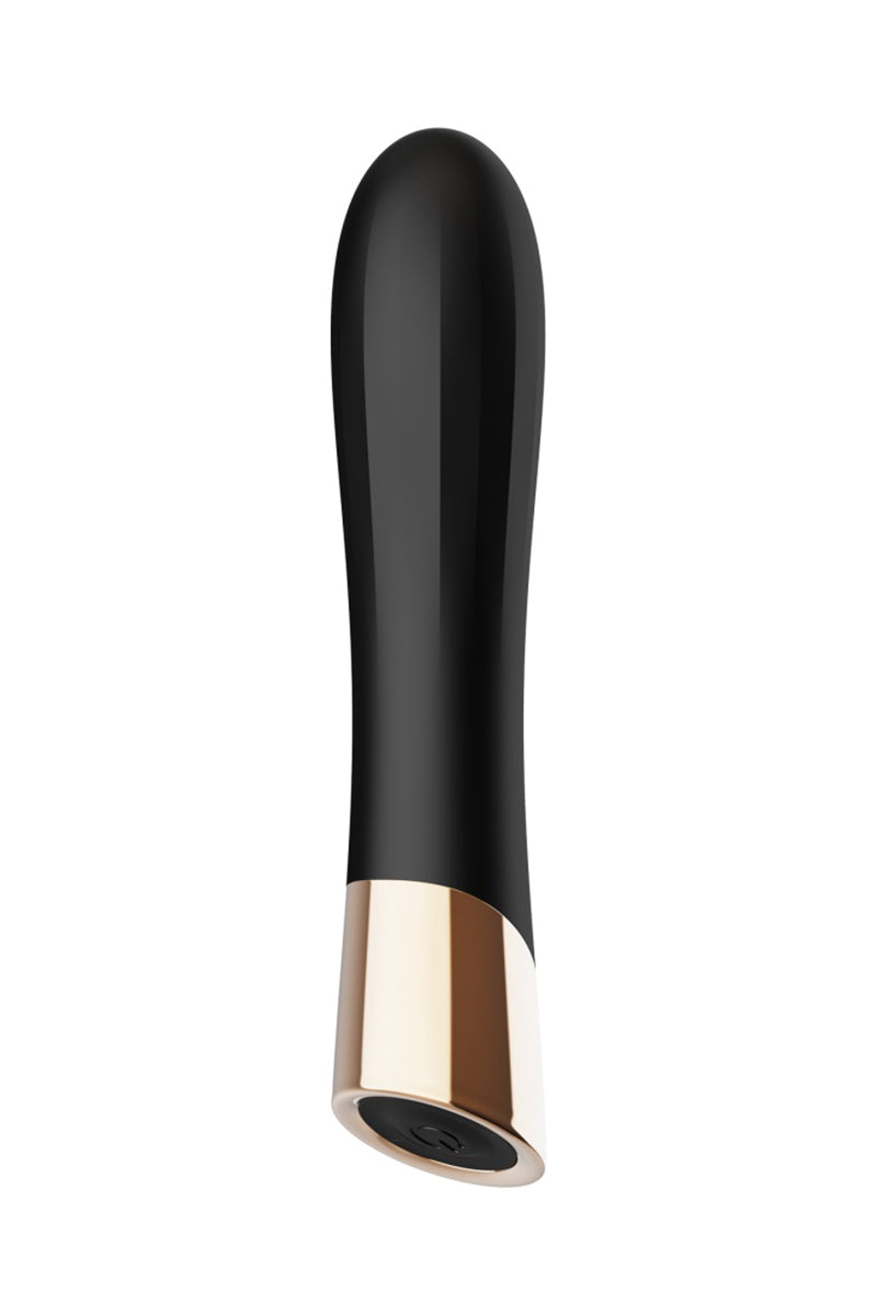 Mini vibromasseur rechargeable Luxstick noir et or DIK