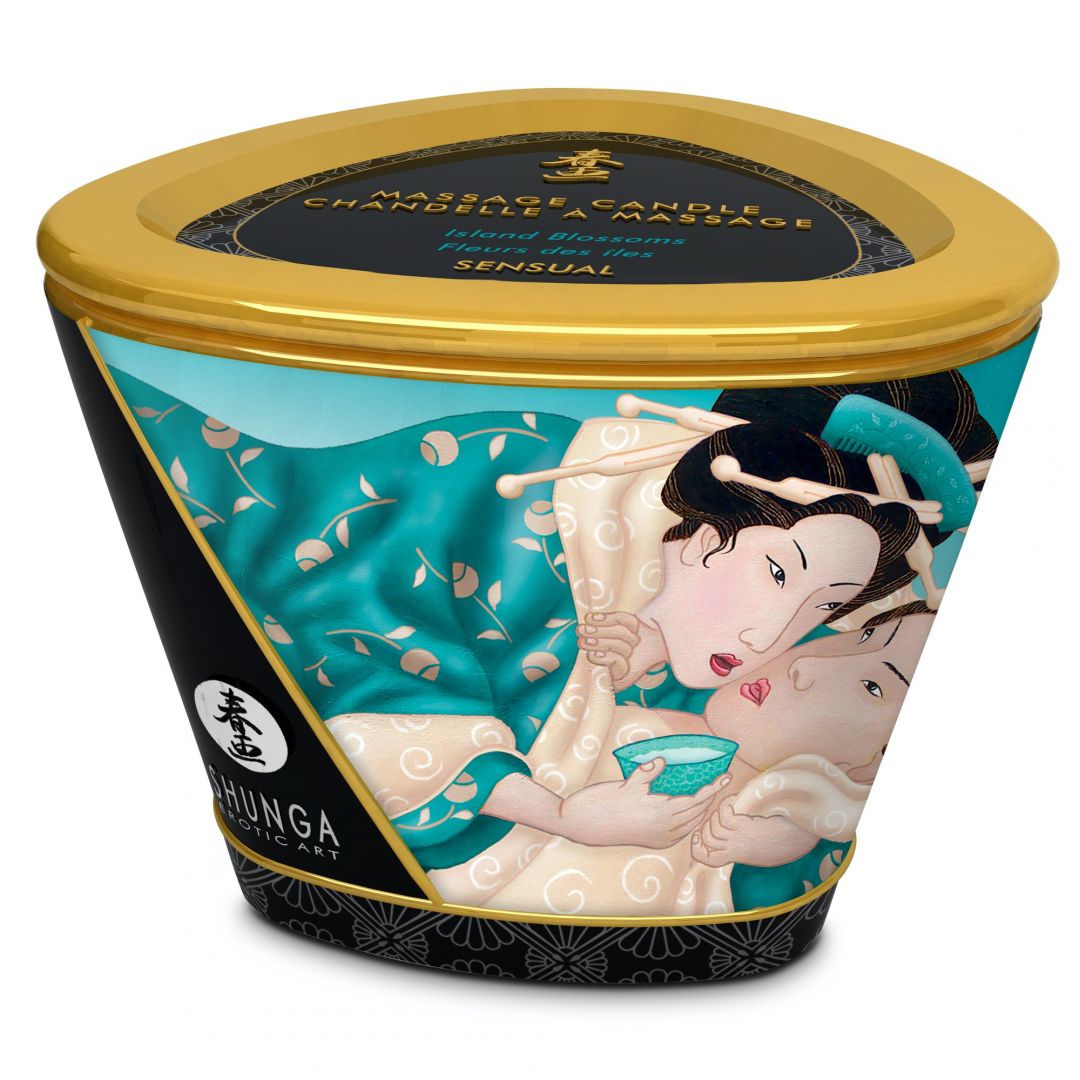 Bougie de massage lueur et caresses Sensual Fleurs des îles · Shunga · vue 4