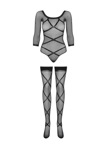 Bodystocking Noir résille · Obsessive · vue 5