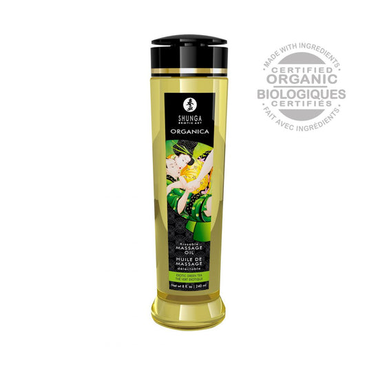 Huile de massage organique Thé vert 240 ml · Shunga