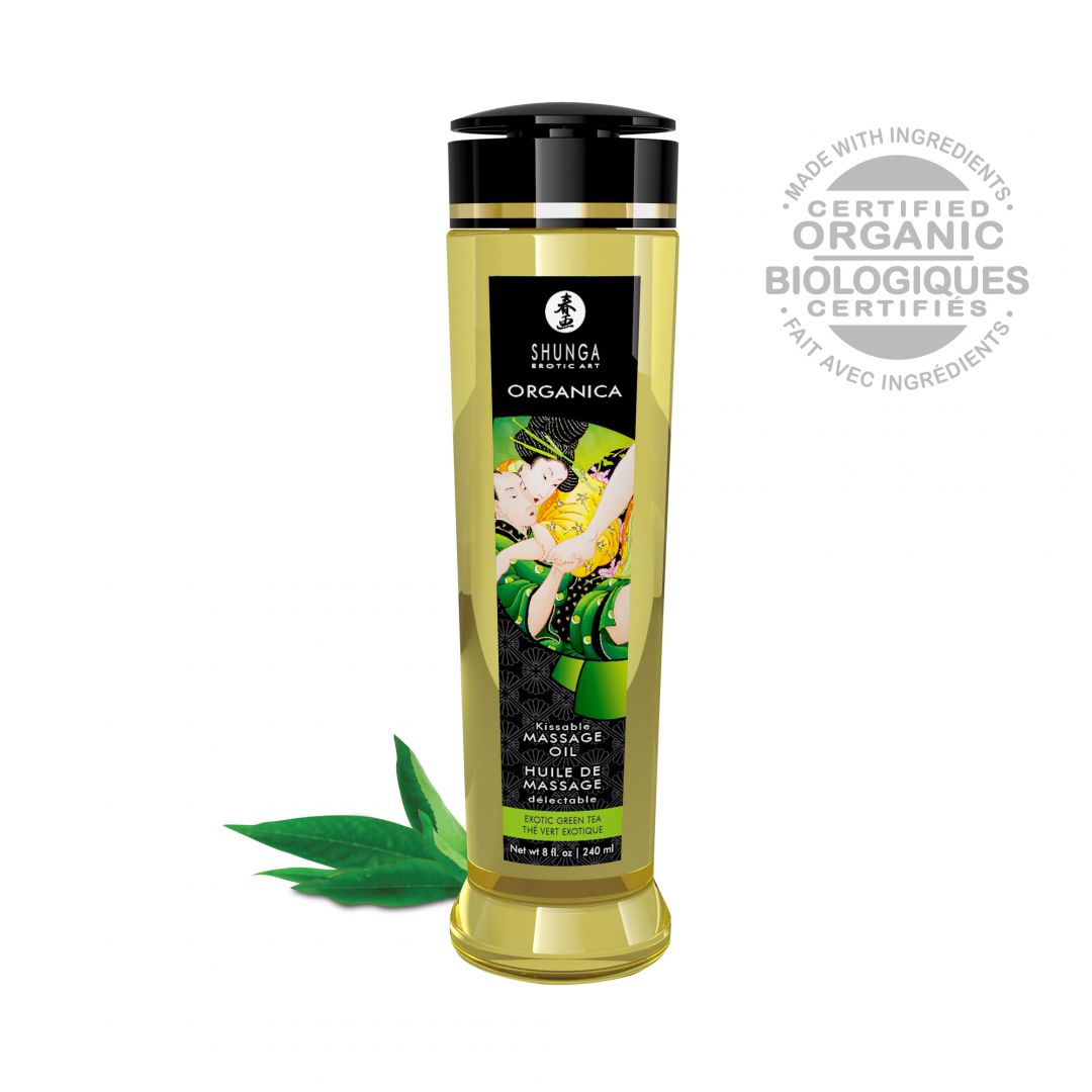 Huile de massage organique Thé vert 240 ml · Shunga · vue 2