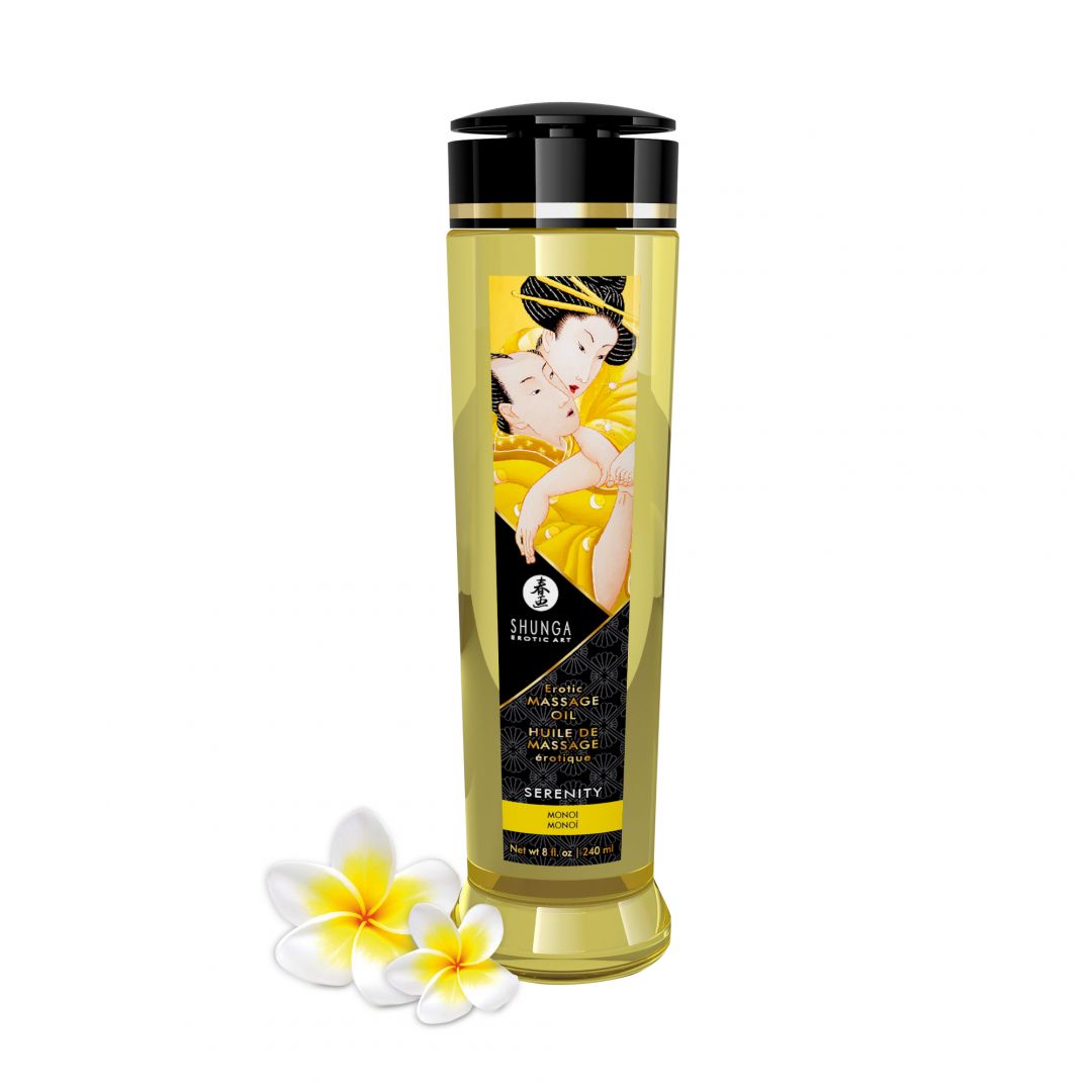 Huile de massage érotique Serenity Monoï 240 ml · Shunga · vue 2