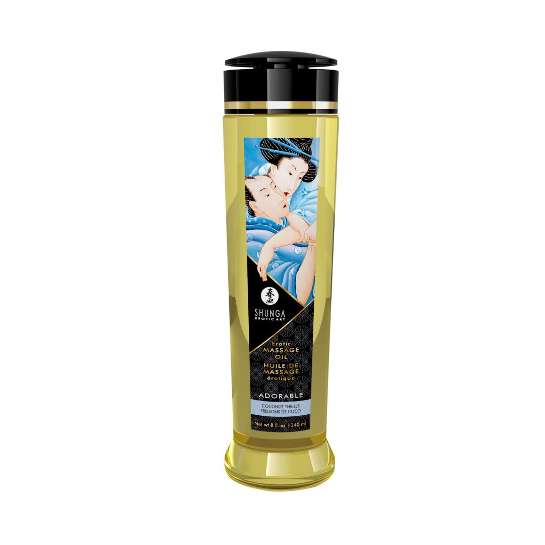 Huile de massage érotique Adorable Frissons de coco 240 ml · Shunga