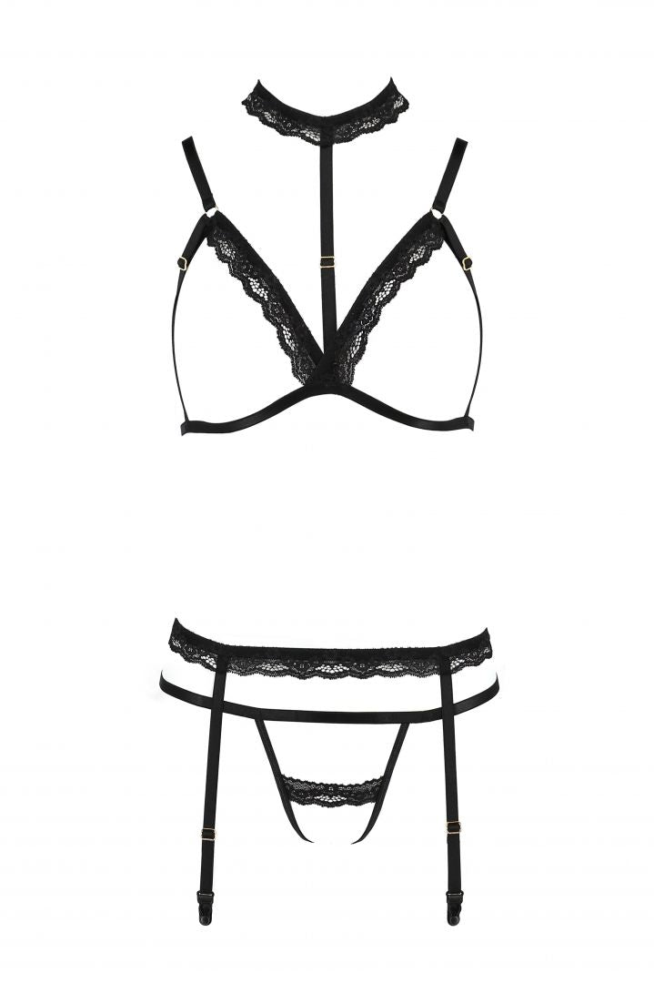 Shelly Ensemble 3 pcs Noir · Passion Lingerie · vue 3