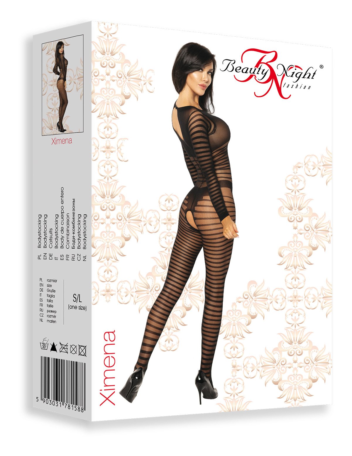 Ximena Bodystocking Noir · Beauty Night · vue 5