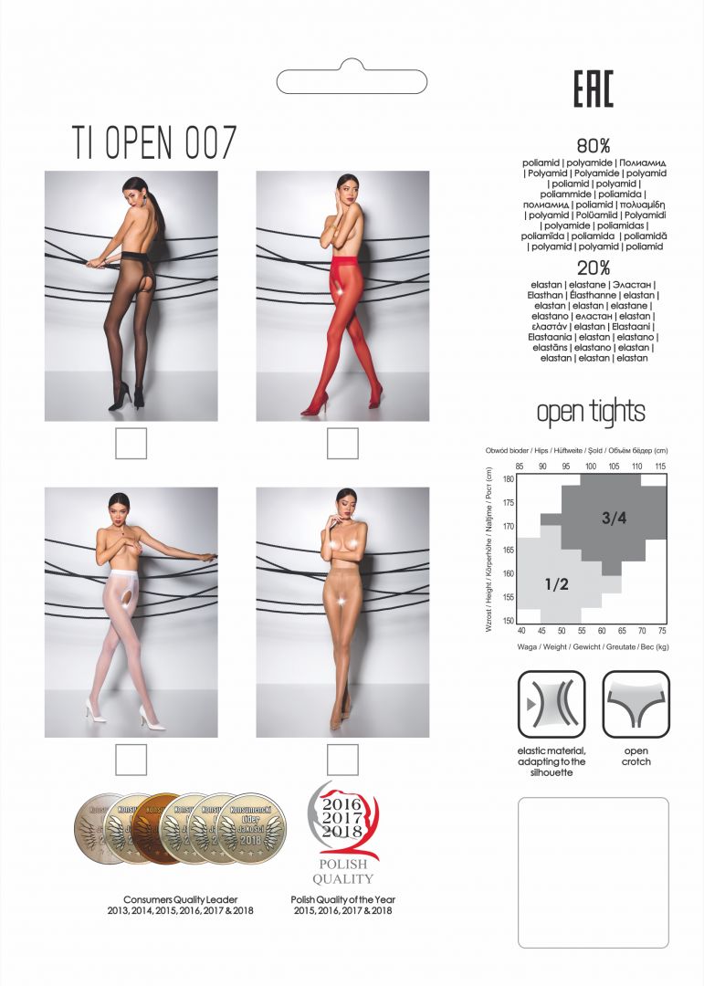 Collants ouverts 20 DEN Rouge · Passion Lingerie · vue 2