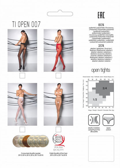 Collants ouverts 20 DEN Rouge · Passion Lingerie · vue 2