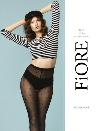Jane Collants 20 DEN Noir · Fiore · vue 2