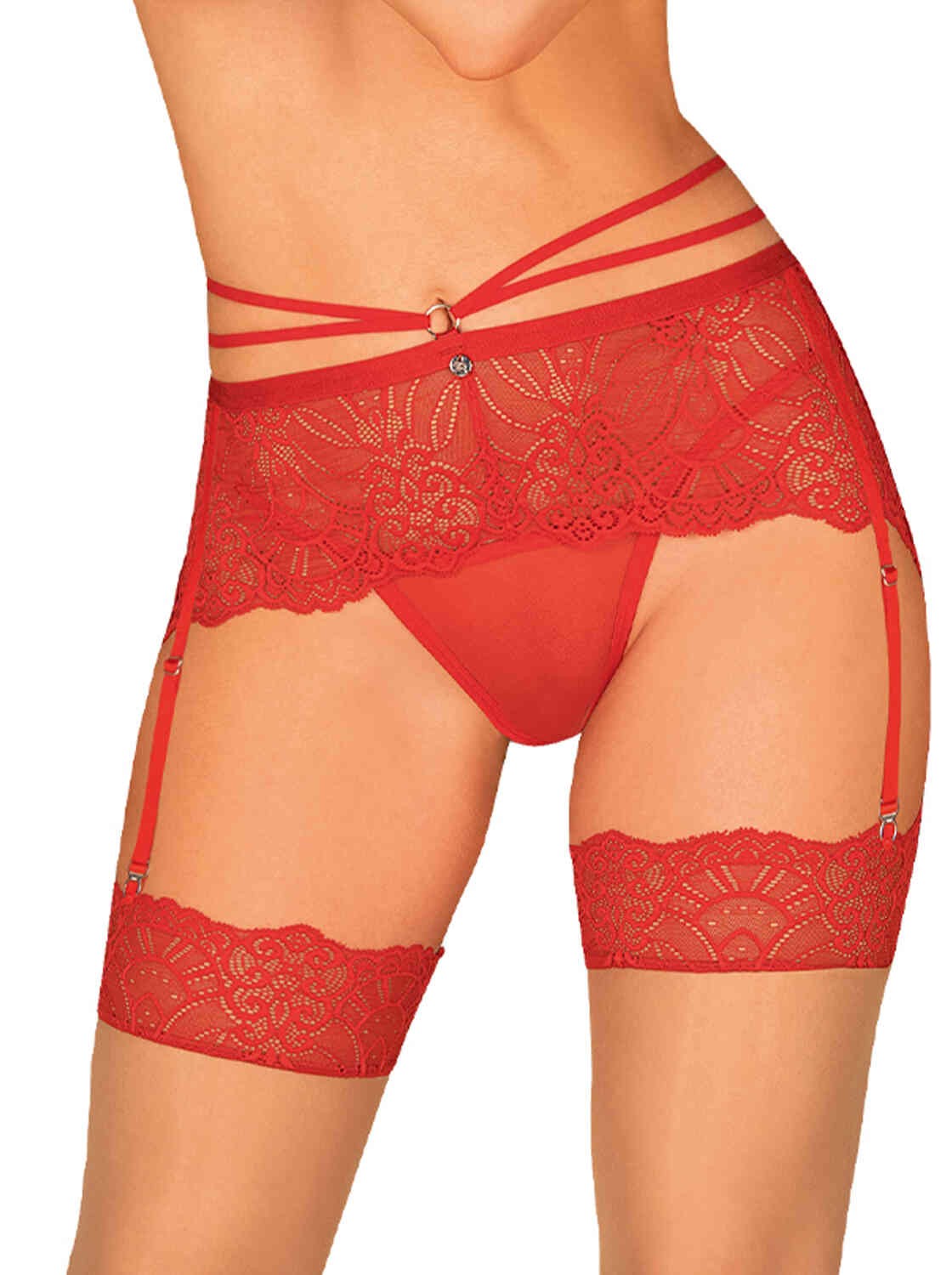 Loventy Porte-jarretelles Rouge · Obsessive