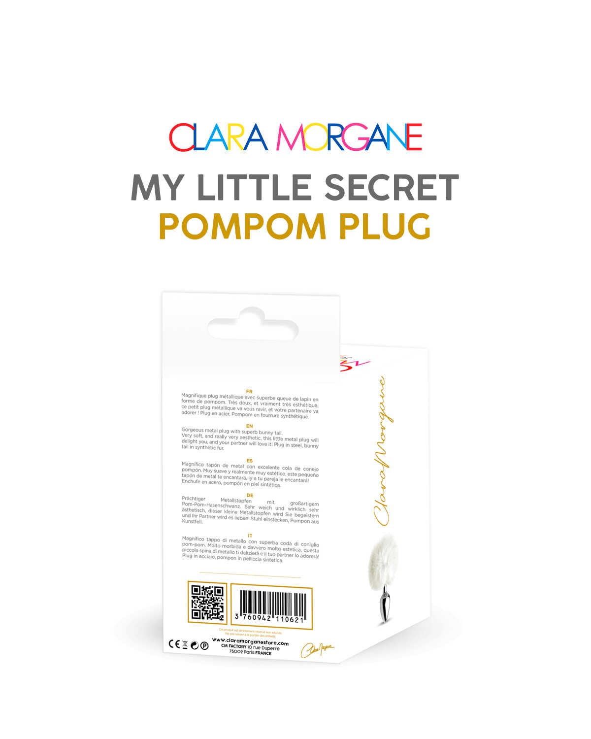 My little secret pompom plug blanc · Clara Morgane · vue 2
