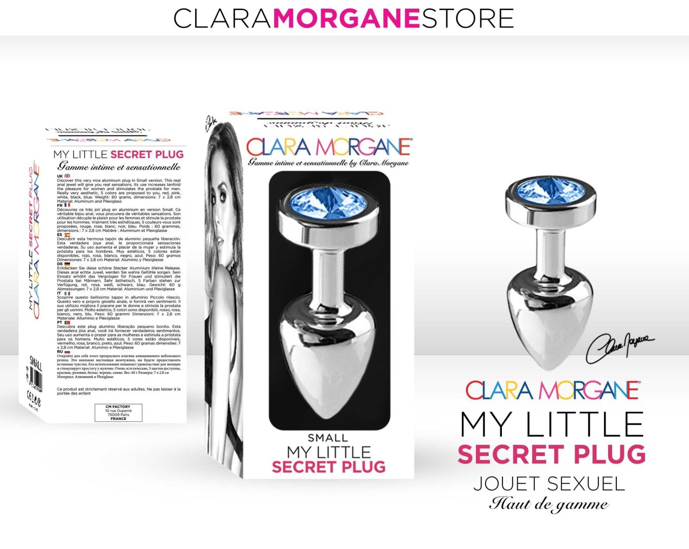 My little secret plug small Bleu · Clara Morgane · vue 5