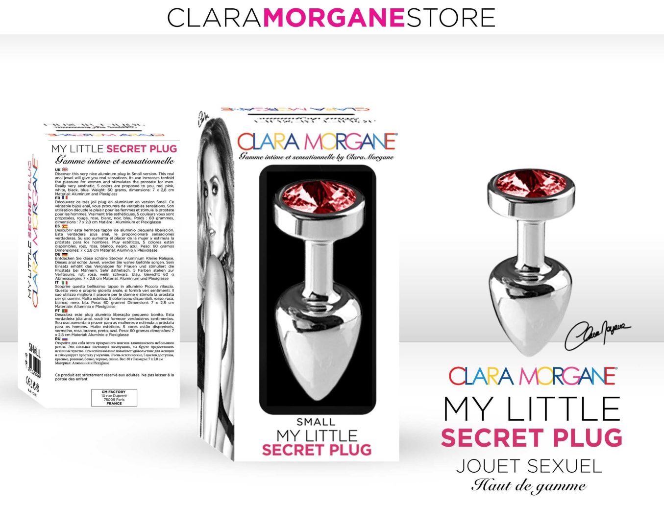 My little secret plug small Rouge · Clara Morgane · vue 4