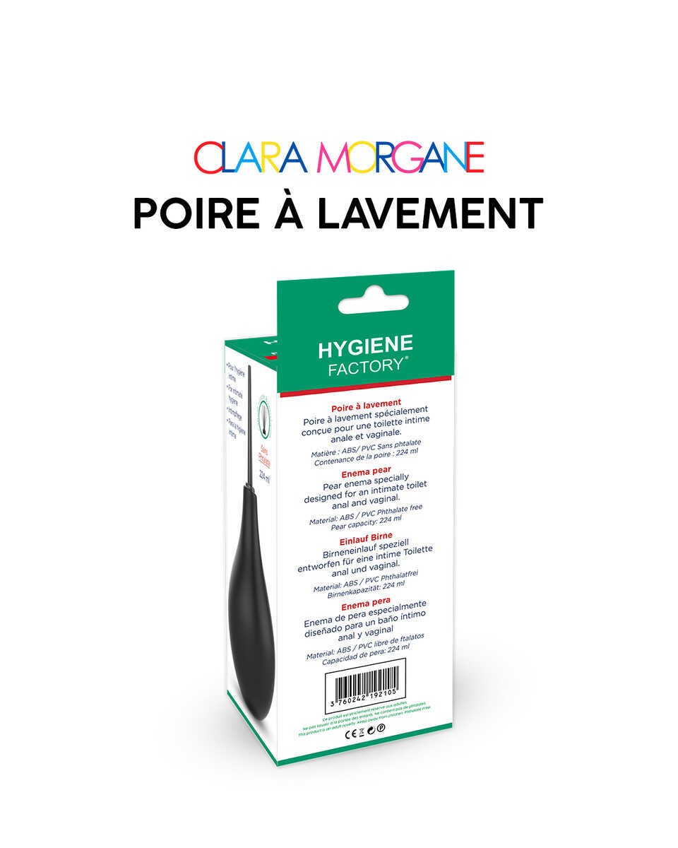 Poire à lavement anal 250 ml Noire Clara Morgane