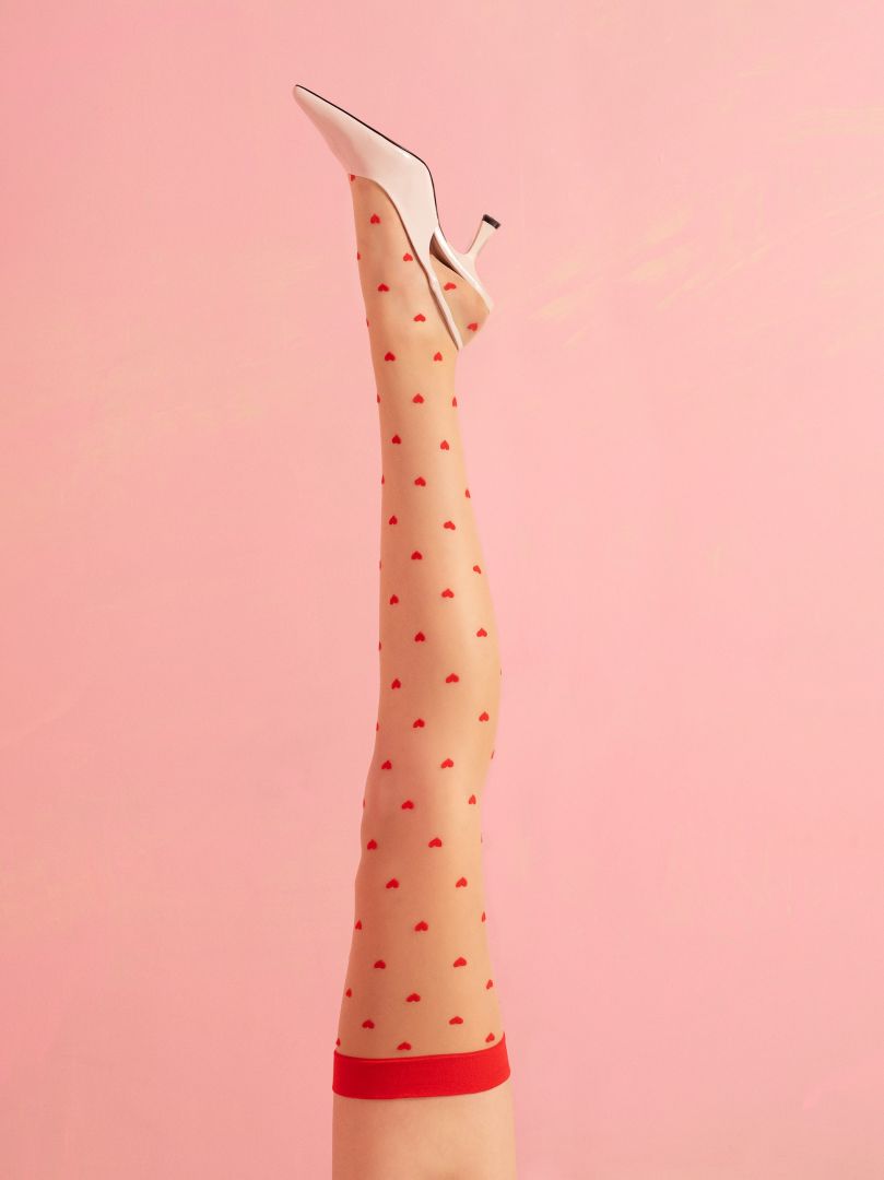 Love booster Bas 15 DEN Rouge et poudre · Fiore
