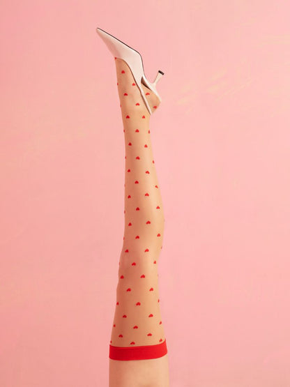 Love booster Bas 15 DEN Rouge et poudre · Fiore