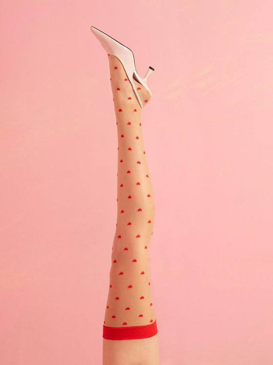 Love booster Bas 15 DEN Rouge et poudre · Fiore