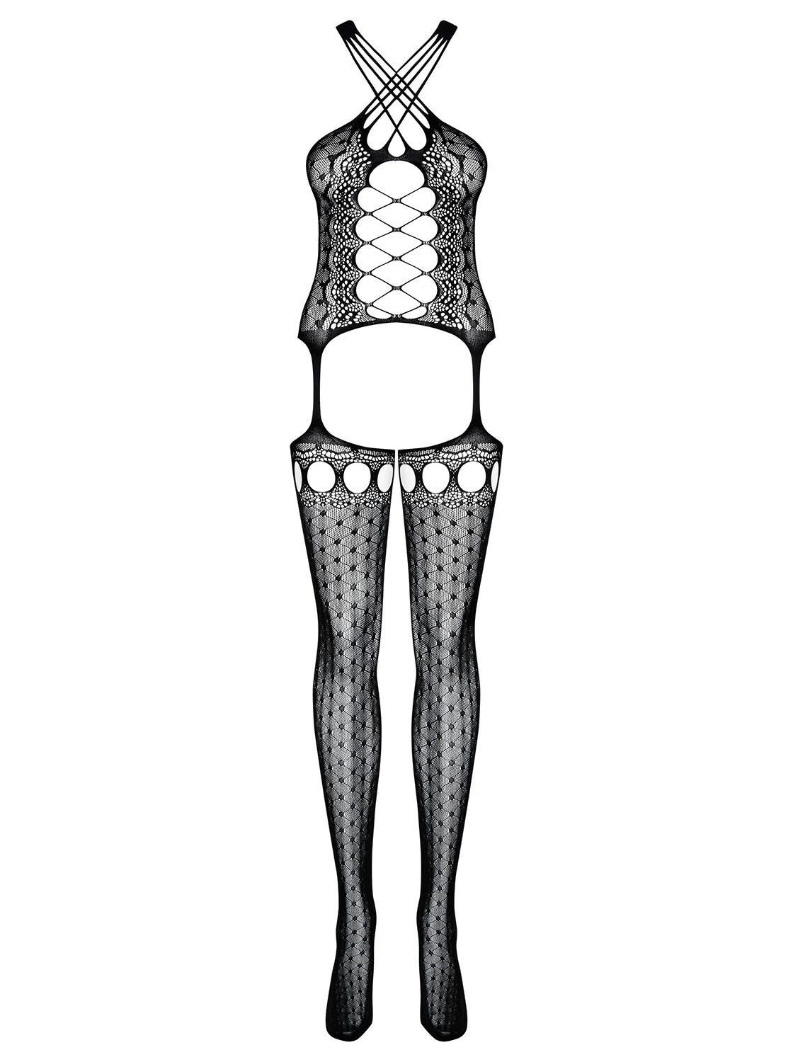Bodystocking Noir dos nu · Obsessive · vue 5