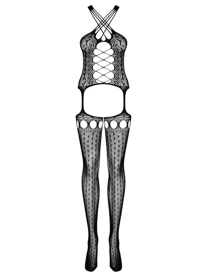 Bodystocking Noir dos nu · Obsessive · vue 5