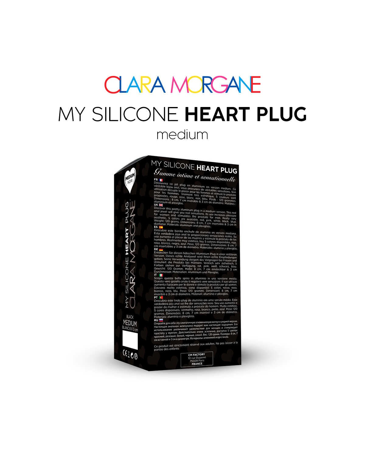 My Silicone Heart Plug Noir · Clara Morgane · vue 4