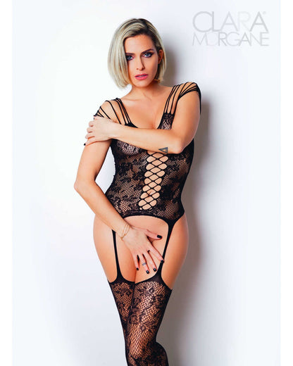 Le numéro 10 bodystocking Noir · Clara Morgane