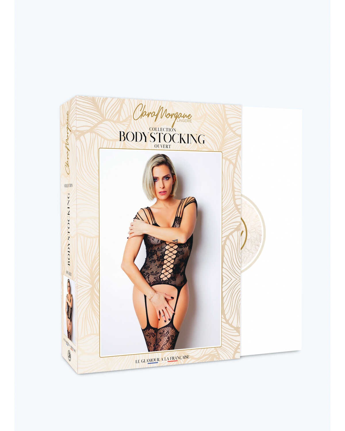 Le numéro 10 bodystocking Noir · Clara Morgane · vue 3
