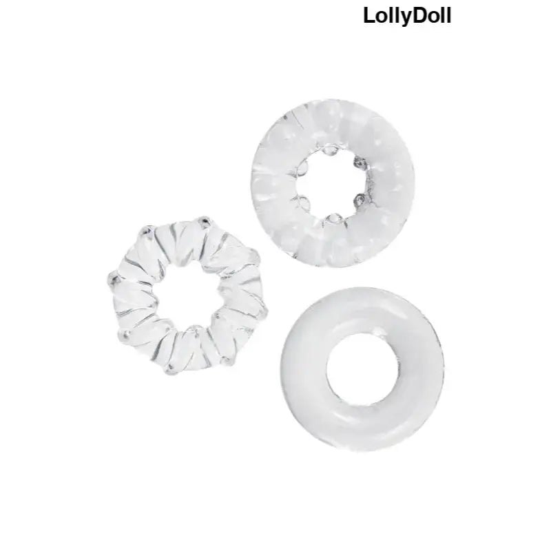 Lot de Trois cockrings transparents Litolu, l'accessoire élégant et discret pour pimenter vos jeux intimes. Idéal pour booster...