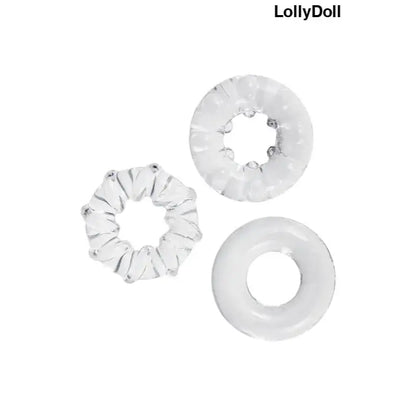 Lot de Trois cockrings transparents Litolu, l'accessoire élégant et discret pour pimenter vos jeux intimes. Idéal pour booster...