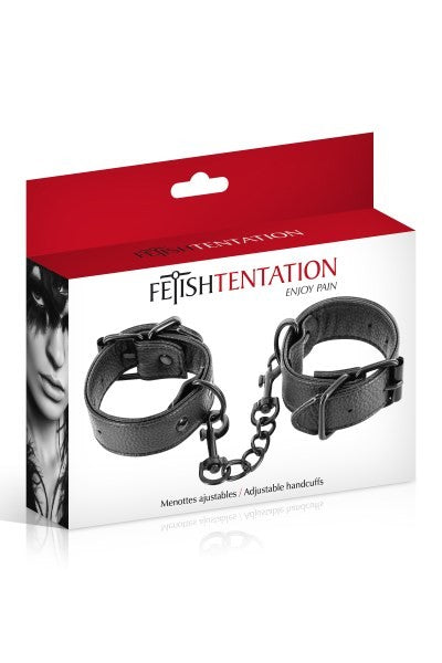 Menottes simili cuir ajustables · Fetish Tentation · vue 3