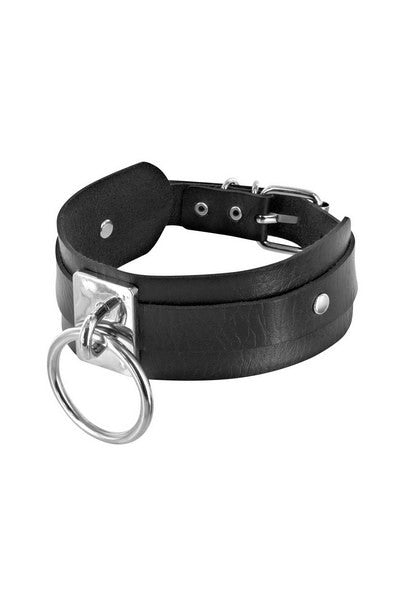 Collier large noir avec anneau Fétish Tentation · Fetish Tentation
