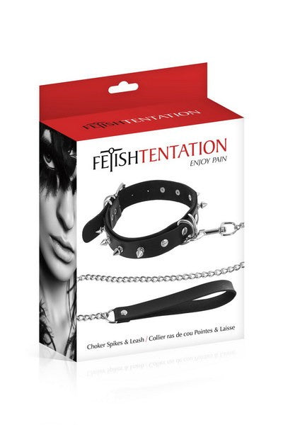 Collier à pointes métal et laisse Fétish Tentation · Fetish Tentation · vue 2
