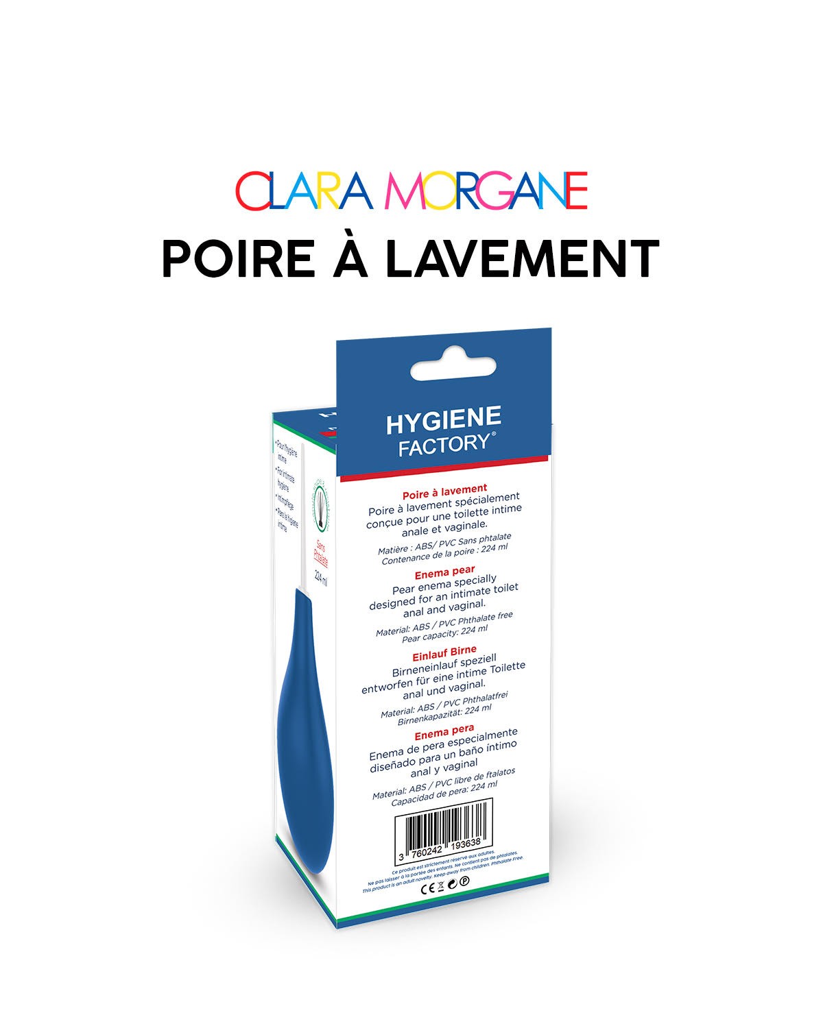 Poire à lavement anal 250 ml Bleue Clara Morgane