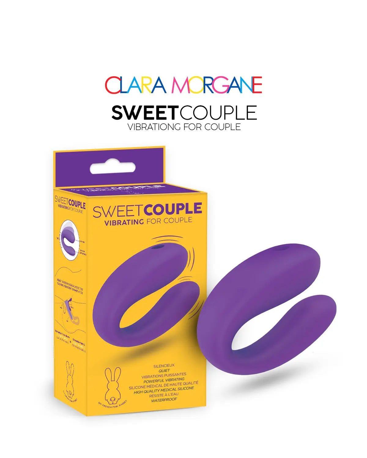 SWEET COUPLE - VIOLET (boite jaune) - Clara Morgane - Vibromasseur pour couple, disponible chez LollyDoll