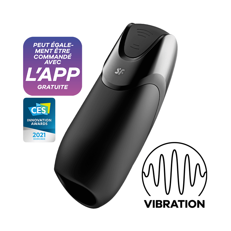 Masturbateur vibrant connecté Men Vibration+ noir Satisfyer