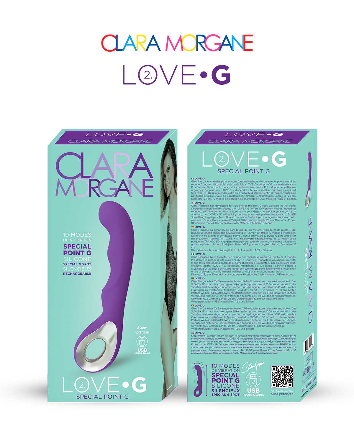 Love G 2.0 vibromasseur Violet · Clara Morgane · vue 3