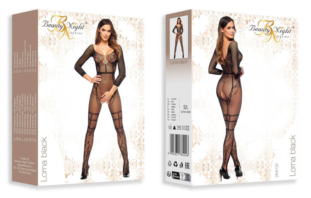Lorna bodystocking Noir · Beauty Night · vue 5