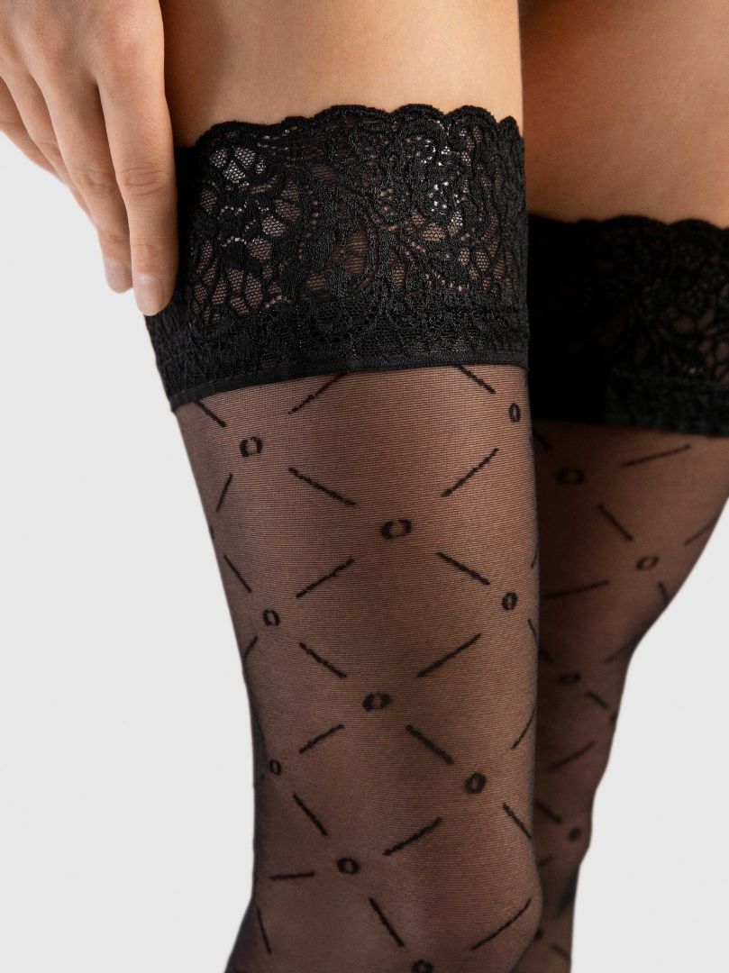 Enchanté bas 20 den Noir · Fiore · vue 2