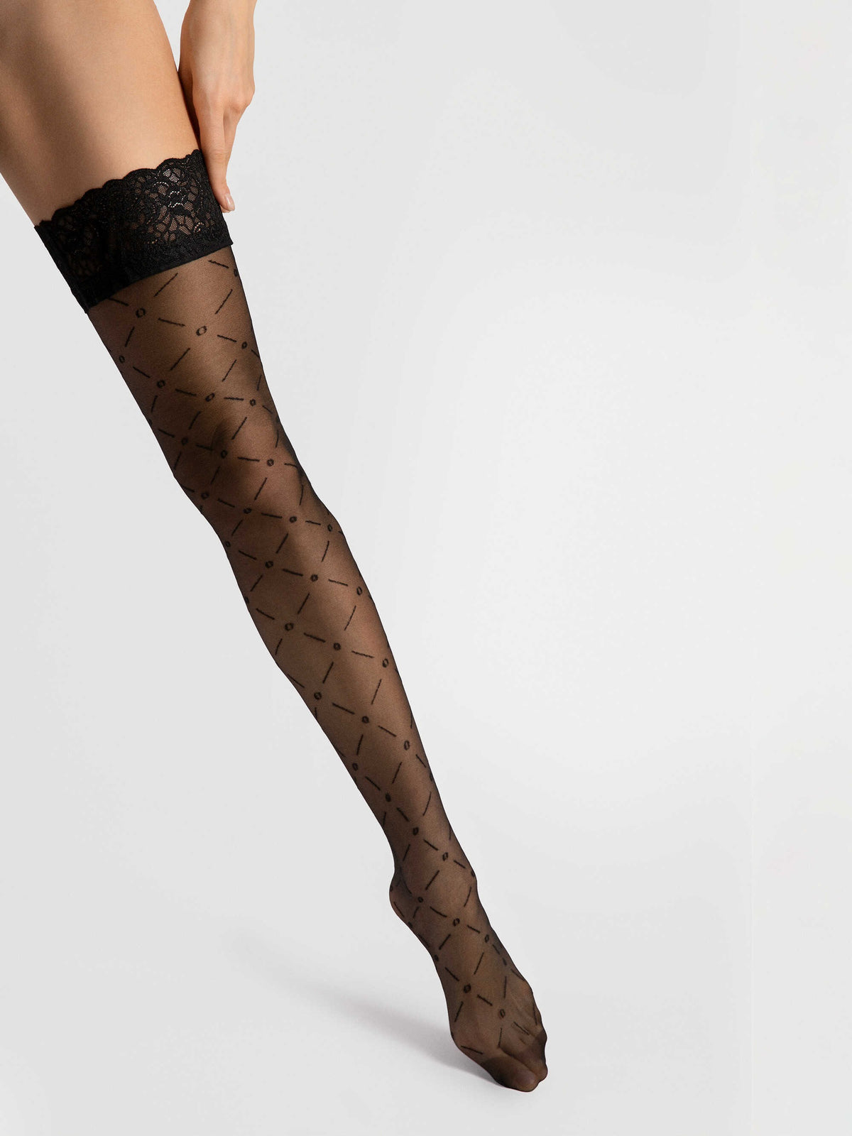 Enchanté bas 20 den Noir · Fiore · vue 3