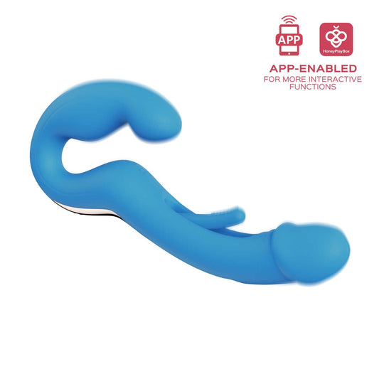 Strap-on vibrant à tapotage connecté Harmony Duo bleu Honey Play Box