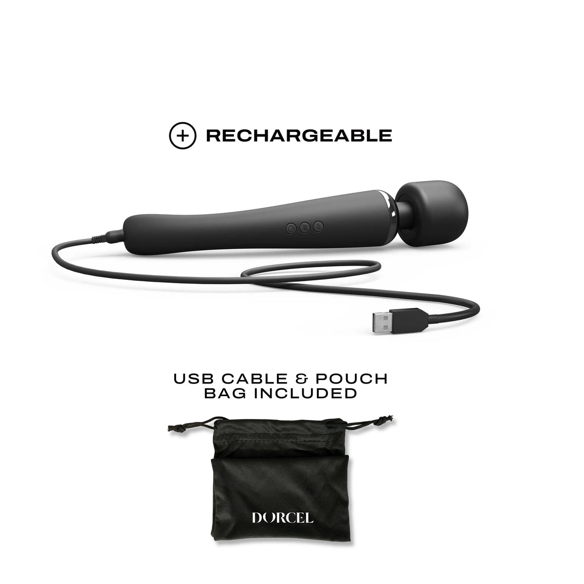Stimulateur Megawand - Noir - Dorcel - Stimulateur de clitoris disponible chez LollyDoll, pas cher