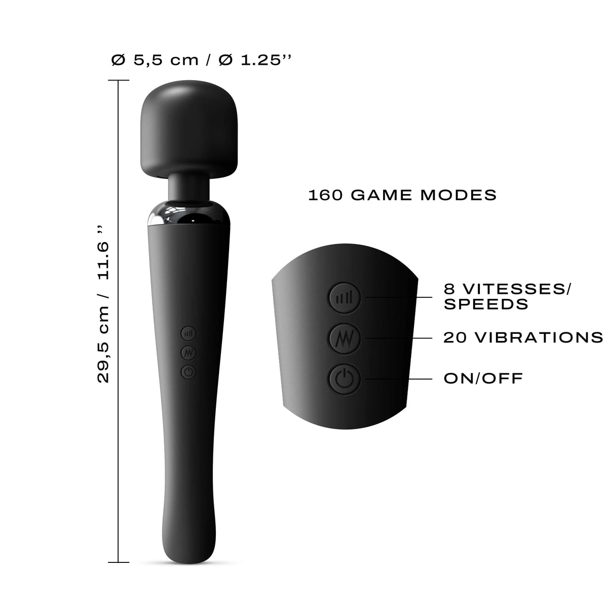 Stimulateur Megawand - Noir - Dorcel - Stimulateur de clitoris 