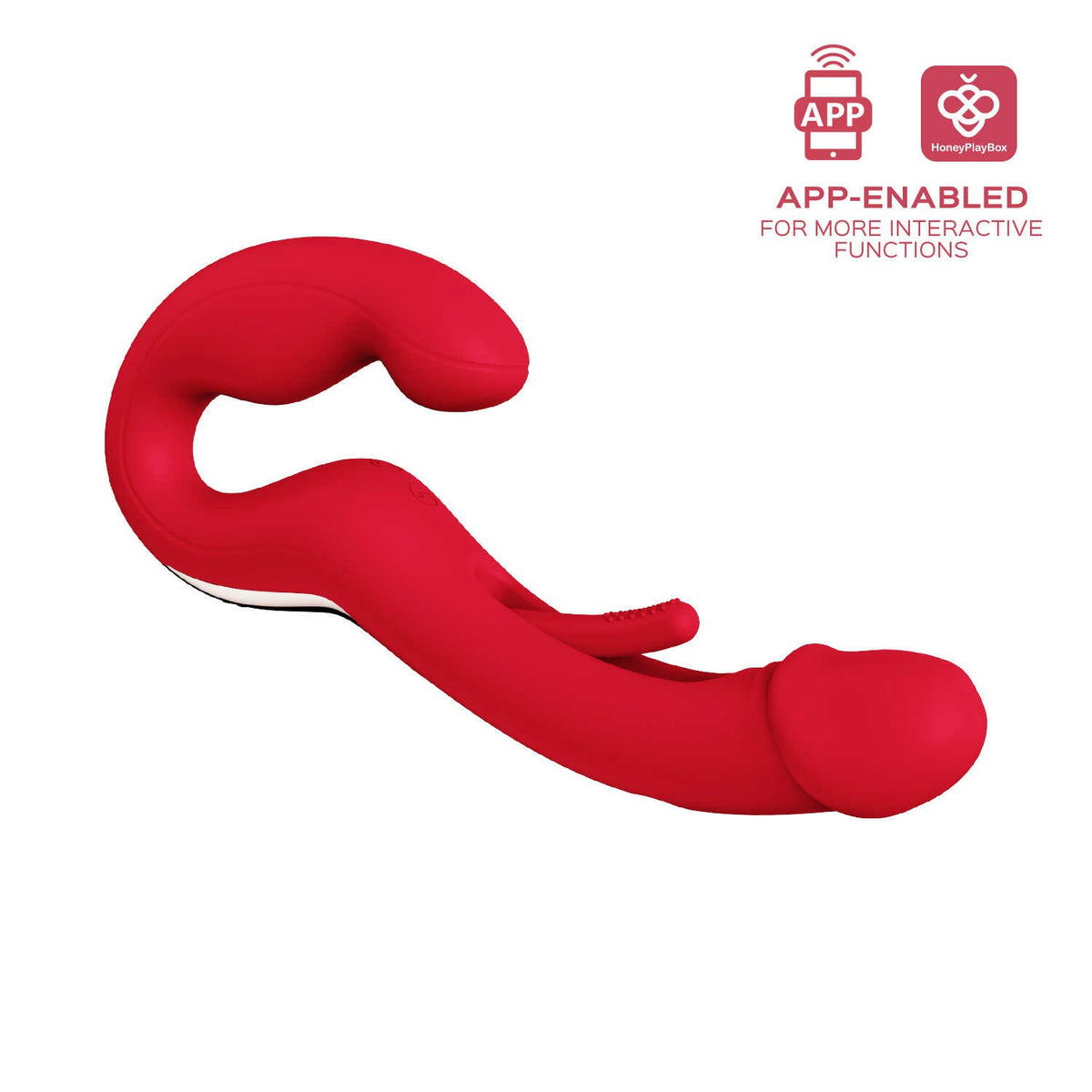 Gode-ceinture vibrant à tapotement Harmony Duo rouge Honey Play Box