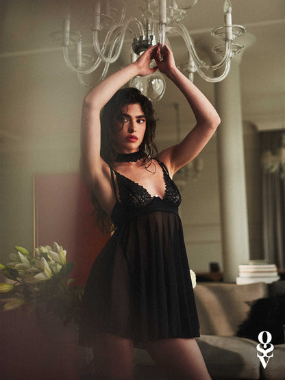 Donarella babydoll et String Noire NP · Obsessive · vue 4