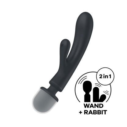 Triple lover Rabbit et Wand Noir · Satisfyer