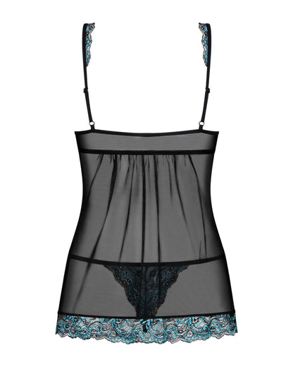 Amanta Babydoll Noir et Turquoise · Obsessive · vue 5