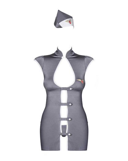 Stewardess Costume 3 pcs Gris · Obsessive · vue 4