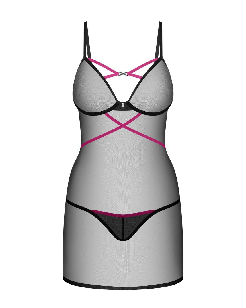 Novenes nuisette et string Noir · Obsessive · vue 5